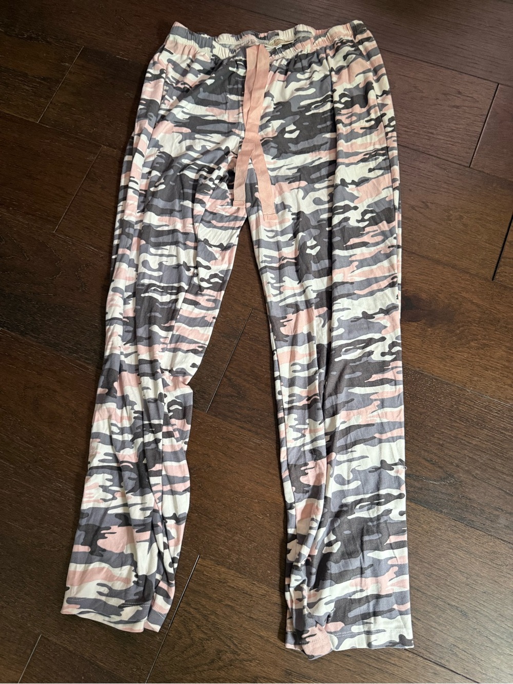 Bobbie Brooks Pink, Gray & White Camo Lounge Joggers